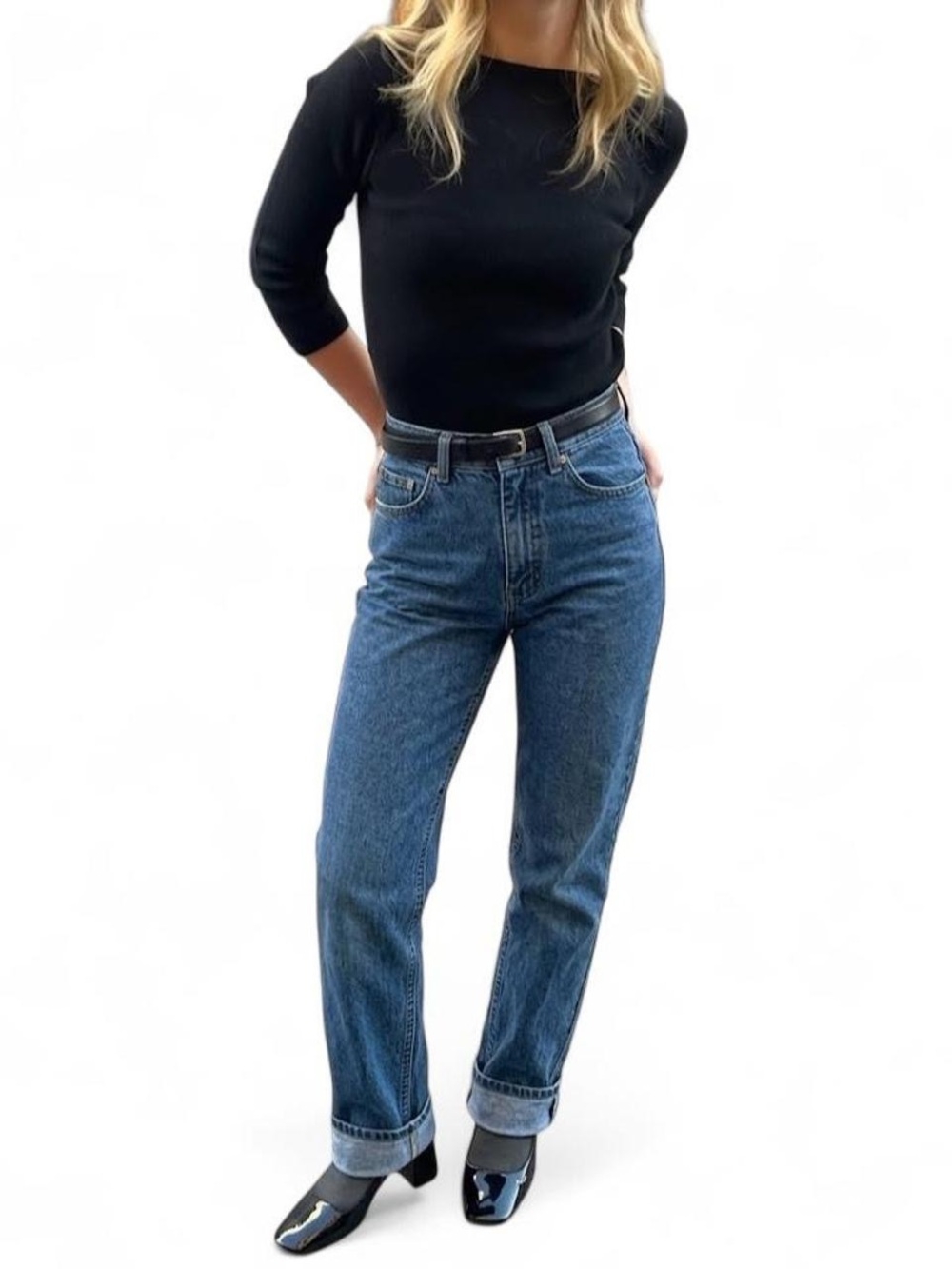 Vintage Lee High Waist Tapered Mom Jeans Medium Wash Made in USA